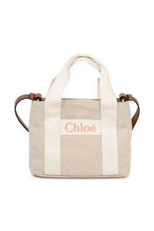 Borsa a spalla in pelle di vitello beige CHLOE' KIDS | C20424Z40